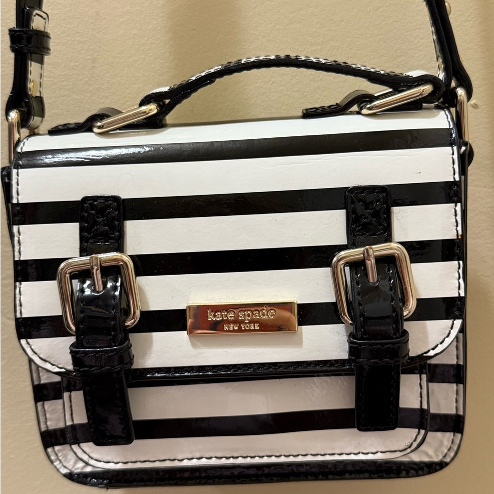 Kate Spade Black and White Striped Women's mini Bag
